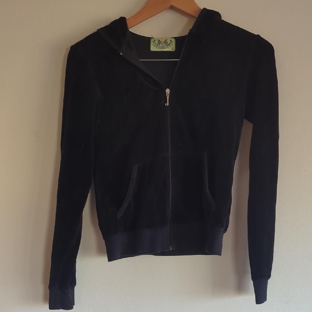 Juicy Couture Black Hoodie, Size Large